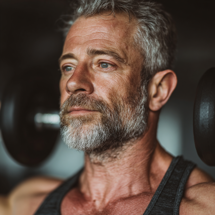 Група літніх людей займається груповими тренуваннями