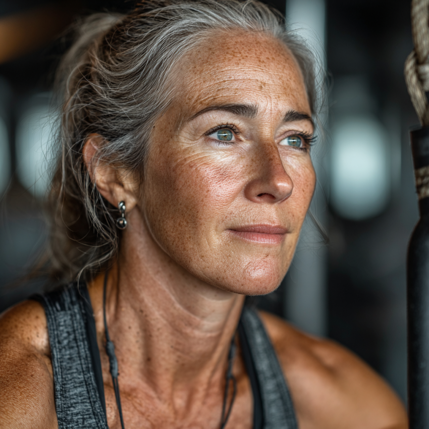 Група щасливих літніх людей після тренування